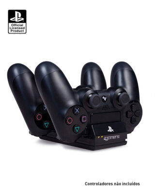 CARREGADOR DUPLO PS4 + PANO – PRETO