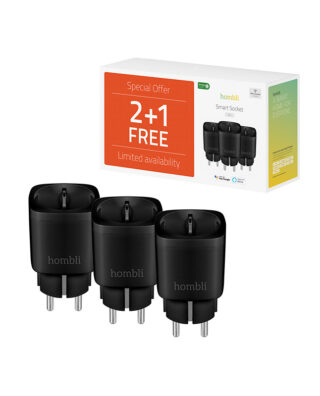 Tomada inteligente Pack Promocional 2+1 – Preta – Hombli