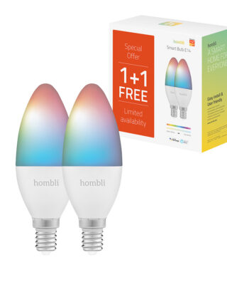 Lâmpada inteligente E14 RGB+CCT Pack Promocional – Hombli
