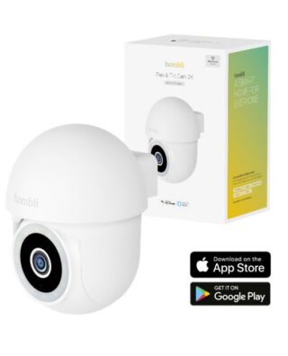 Câmara de Segurança Inteligente Pan-Tilt Exterior – Branca – Hombli